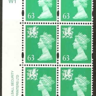 W82 63p light Emerald  cyld. W1 Walsall U/M (MNH)