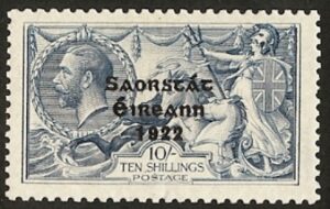 1927 Ireland KGV SG.88 10/- dull grey blue lightly mounted mint.