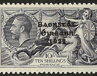 1935  Ireland KGV. SG.101  10/-  Indigo  re - engraved lightly mounted mint.