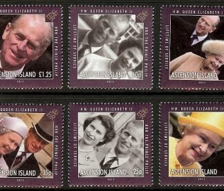 2011 Ascension -  SG.1095-1100 Lifetime of Service Queen Elizabeth II & Prince Philip set 6 values U/M (MNH)