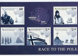 2011 Ross Dependency MS.131  Race to The Pole Mini Sheet