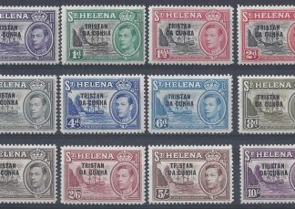 1952 Tristan Da Cunha SG.1/12 overprinted on St Helena Ships  U/M (MNH)