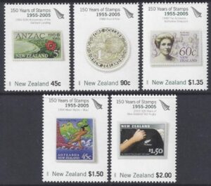 2005 SG.2791-5  Anniversary of New Zealand Stamps 3rd series. set 5 values  U/M (MNH)