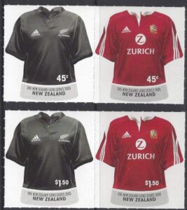 2005  SG.2797-2800  DHL New Zealand Lions Rugby. self adh set 4 values U/M (MNH)