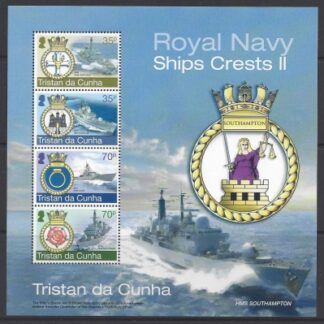 2012 Tristan Da Cunha - MS.1058 Royal Navy Crests II Mini Sheet U/M (MNH)