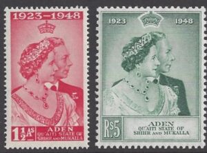 Aden /Shihr - Mukalla 1948 Royal Silver Wedding SG.14 - 15  U/M (MNH)