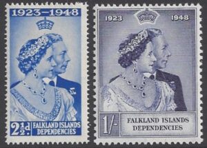 Falkland Islands Dependencies - 1948 Royal Silver Wedding SG. G19-20  U/M (MNH)