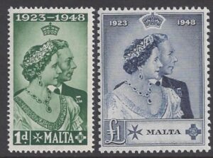 Malta - 1948 Royal Silver Wedding SG.249/50  U/M (MNH)