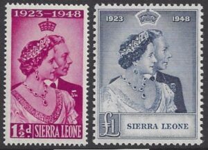 Sierra Leone - 1948 Royal Silver Wedding SG.203/4  U/M (MNH)