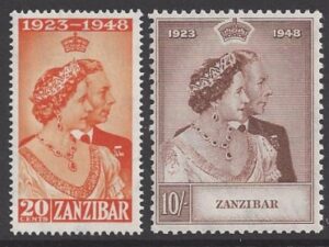 Zanzibar - 1948 Royal Silver Wedding SG.333/4  U/M (MNH)