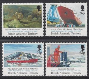 1991 British Antarctic - SG.204-7 Birth Bicent  Michael Faraday overprinted  '200th Anniiv. M. Faraday 1791-1867' in blue. U/M