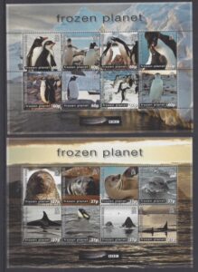 2011 British Antarctic . SG.551-66 Frozen Planet  (2 mini sheets) U/M (MNH)