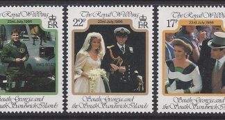 1986 South Georgia - Royal Wedding SG.158/60 set 3 values U/M (MNH)