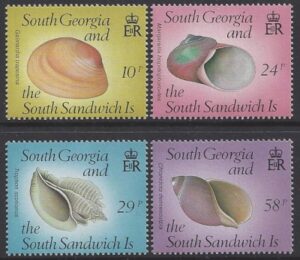 1987 South Georgia - Sea Shells SG.179/82 set 4 values U/M (MNH)