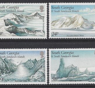 1988 South Georgia  - Glaciers SG. 187/90 set 4 values U/M (MNH)