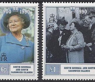 1990 South Georgia  - 90th Birthday Queen Mother SG.195-6 set 2 values U/M (MNH)