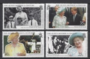 1999 South Georgia - Queen Mothers 100th Birthday SG.289/92 set 4 values U/M (MNH)