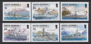 2004 South Georgia - Royal Navy Frigates & Cruisers SG.380/5 set 6 values U/M (MNH)