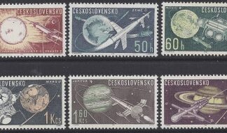 1963 Czechoslovakia - SG.1349-54 Space research 3rd series  set 6 values U/M (MNH)