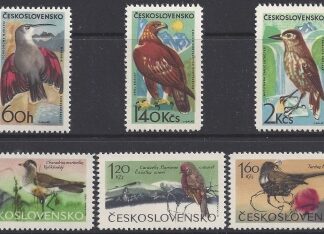 1965 Czechoslovakia - SG.1519-24 Mountain Birds  - set of 5 values U/M (MNH)