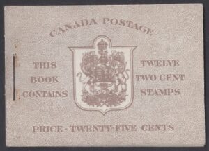 1938 Canada KGVI booklet SB35 - 57m/m English text contains SG.358b u/m