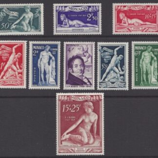 1948 Monaco - Death Centenary of Joseph Bosio set of 9 values SG.352/60 u/m (MNH)