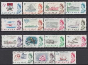 1965 Bahamas SG.247-61 definitive set of 15 values U/M(MNH)