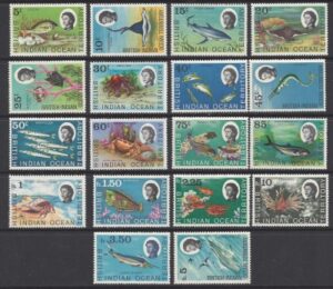 1968 British Indian Ocean. SG.16-30 Marine Life set of 18 values u/m (MNH)