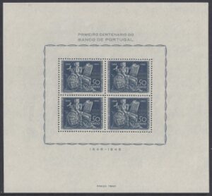 1946 Portugal  Centenary of the Bank of Portugal Mini Sheet SG.MS997a  u/m (mnh)