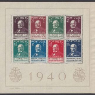 1940 Portugal - Centenary of First Adhesive postage Stamp Mini Sheet SG.MS928a u/m (MNH)