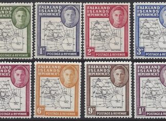 1946 Falkland Islands Dependencies SG. G1-8 Maps set of 8 values. U/M (MNH)