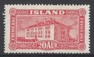 1925 Iceland SG.153  20A scarlet Nat. Museum Reykjavik  m/m