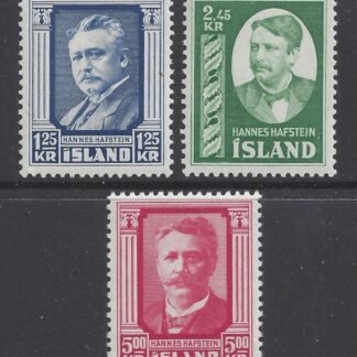 1954 Iceland - SG.325-7 50th Anniv. appointment of Hafstein, 1st Native Minister of Iceland. u/m (MNH)