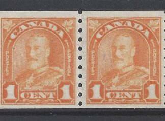 1930 Canada SG.304 1c orange imperf x perf 8½  horizontal pair u/m (MNH)