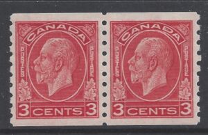 1933 Canada SG.328  3c scarlet imperf x perf 8½ horizontal pair m/m
