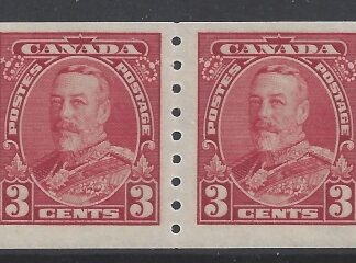1935 Canada SG.354 3c scarlet imperf x perf 8 horizontal pair m/m