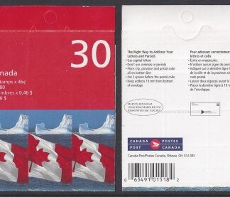 1998 Canada  $13.80 stamp booklet SB228  contains  30 x 46c SG.1366 (pane 1366a) u/m (MNH)
