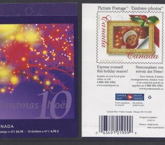 2001 Canada $4.70 Christmas stamp booklet SB.261 contains pane of 10 47c SG.2110 u/m (MNH)