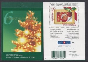 2001 Canada $6.30 Christmas stamp booklet,SB.262  contains pane of 6 $1.05 stamps SG.2112 u/m (MNH)