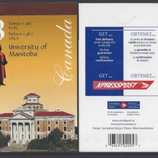 2002 Canada $3.84 stamp booklet 'Manitoba University' SB264 contains pane of 8 48c stamps SG.2129 u/m (MNH)