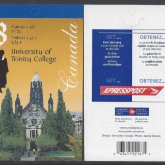 2002 Canada $3.84 stamp booklet 'University of Trinity College Toronto' SB266 contains pane of 8 48c stamps SG.2131 u/m (MNH)