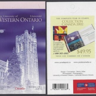 2003 Canada $3.84 stamp booklet SB.276 'University of Western Ontario' contains 8 x 48c stamps SG.2191 u/m (MNH)