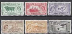 1955 Falklands SG.187-92 Pictorials set 6 values u/m (MNH)