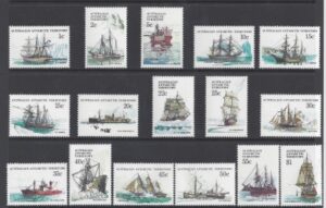 1979 Australian Antarctic SG.37 - 52 Ships set of 16 values U/M (MNH)