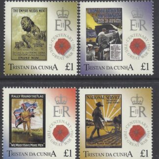 2014 Tristan da Cunha SG.1109-12 Centenary of Great War. set 4 values U/M (MNH)