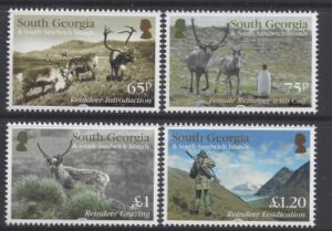 2014 South Georgia SG.615-8 History of the Reindeer set 4 values U/M  (MNH)