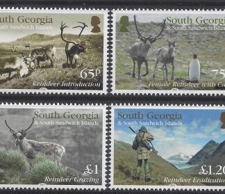 2014 South Georgia SG.615-8 History of the Reindeer set 4 values U/M  (MNH)