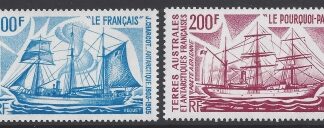 1974 French Antarctic - SG.93-4 Charcot's Antarctic Voyages set 2 values U/M (MNH)