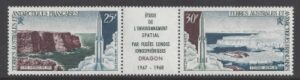 1968 French Antarctic SG.47a Launching of Dragon Space Rockets 2 values U/M (MNH)
