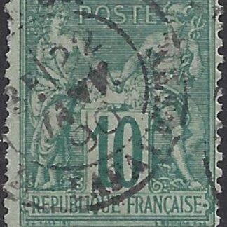 1876 France SG.231 10c green TII (N under U) very fine used.